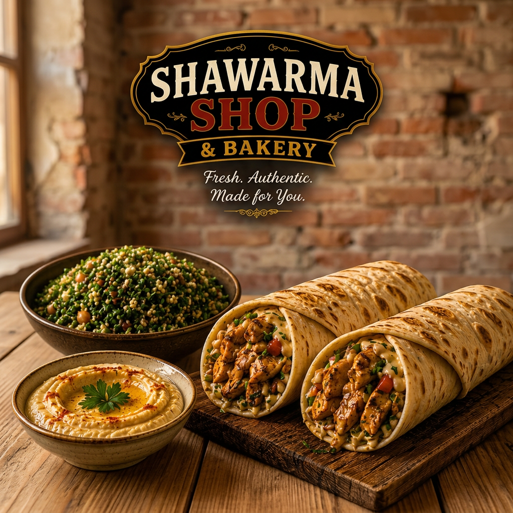 Chicken shawarma wrap with garlic sauce and parsley